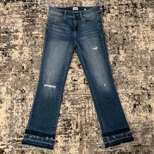 Mid Rise Cropped Kick Flare Jeans